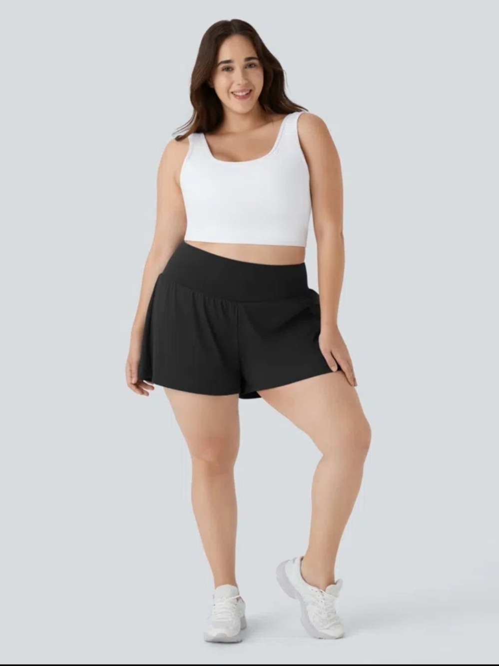 NWT 3X Long HALARA Black High-Rise Short with Wide Waistband and biker shorts.